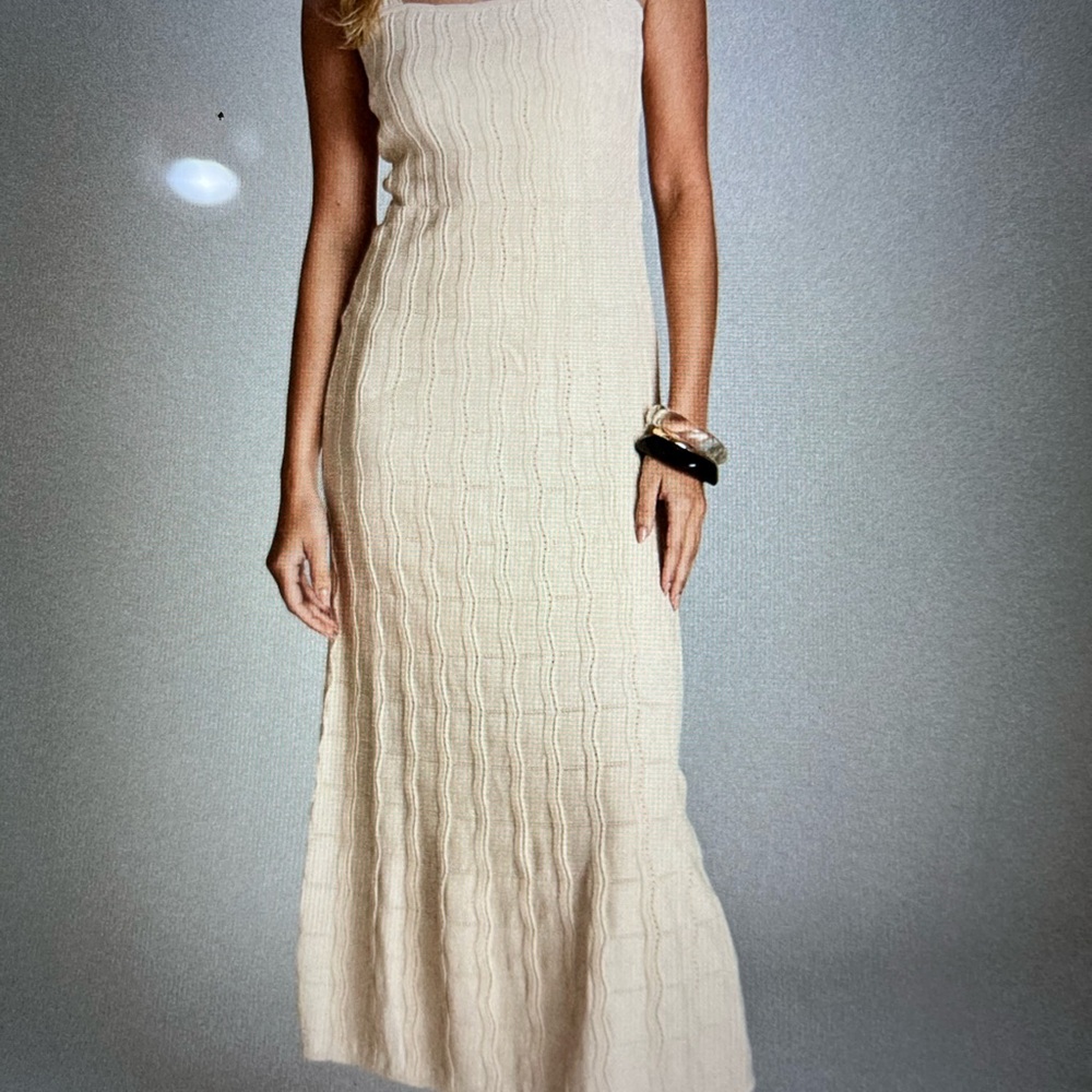English Factory Cream Cable Knit Maxi Dress